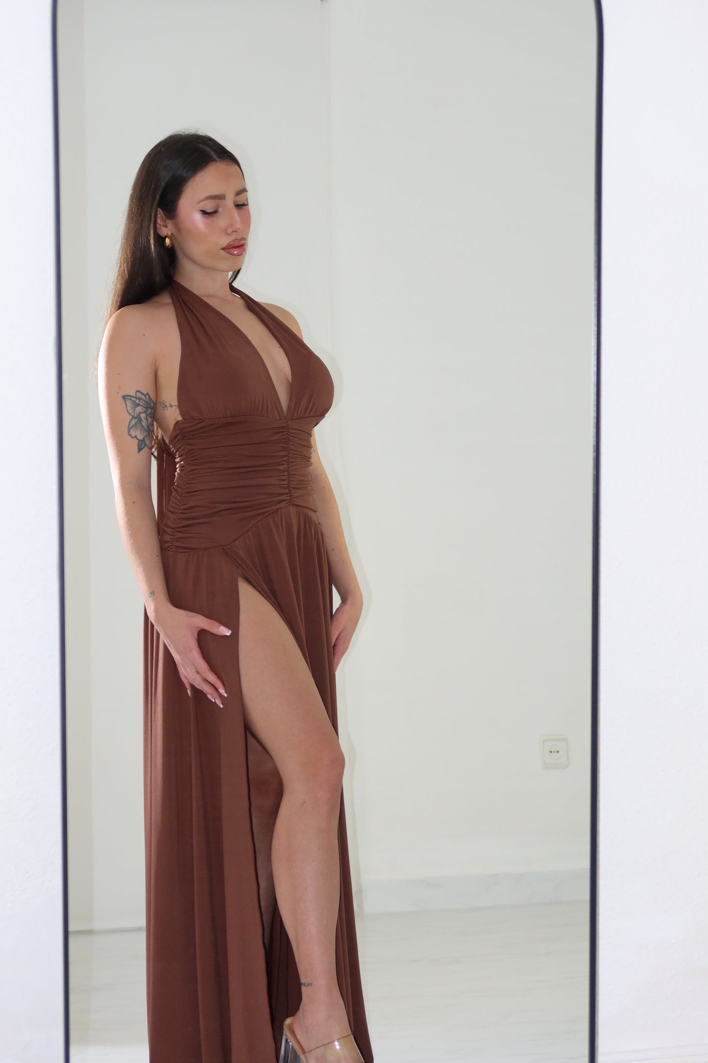 Vestido castanho opala