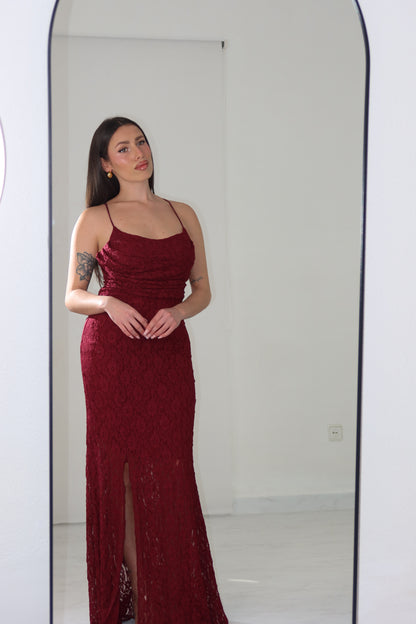 Vestido bordeaux de Delhi