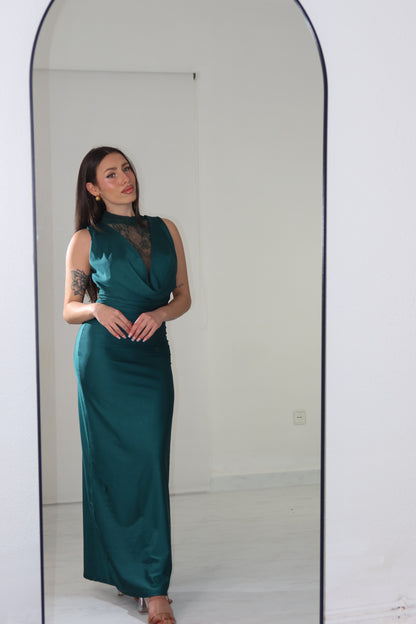 Vestido Luanda Verde Garrafa