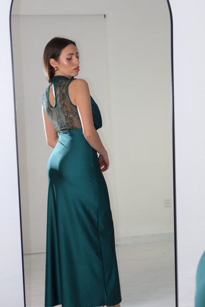 Vestido Luanda Verde Garrafa