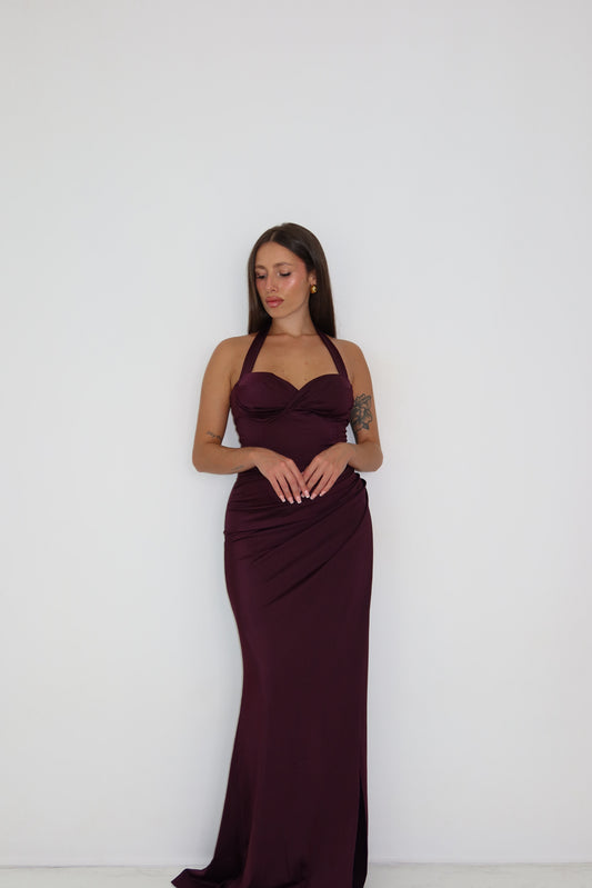 Vestido Miraal Berenjena