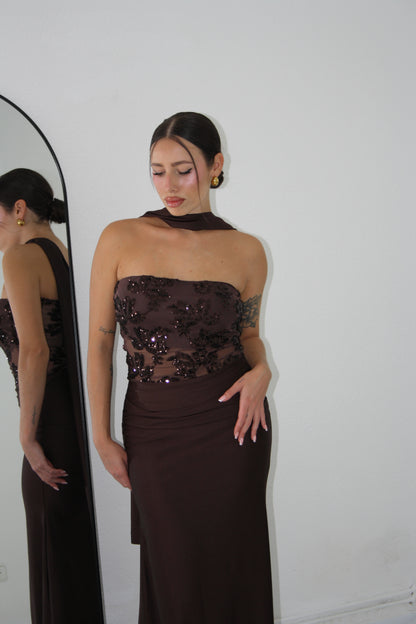 Vestido Nicolette Marrón