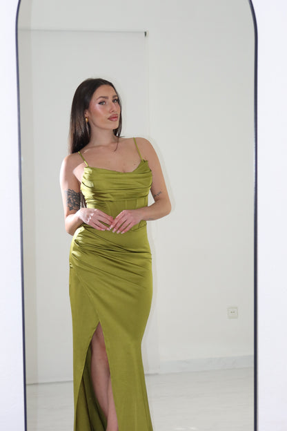 Vestido verde-oliva Eire