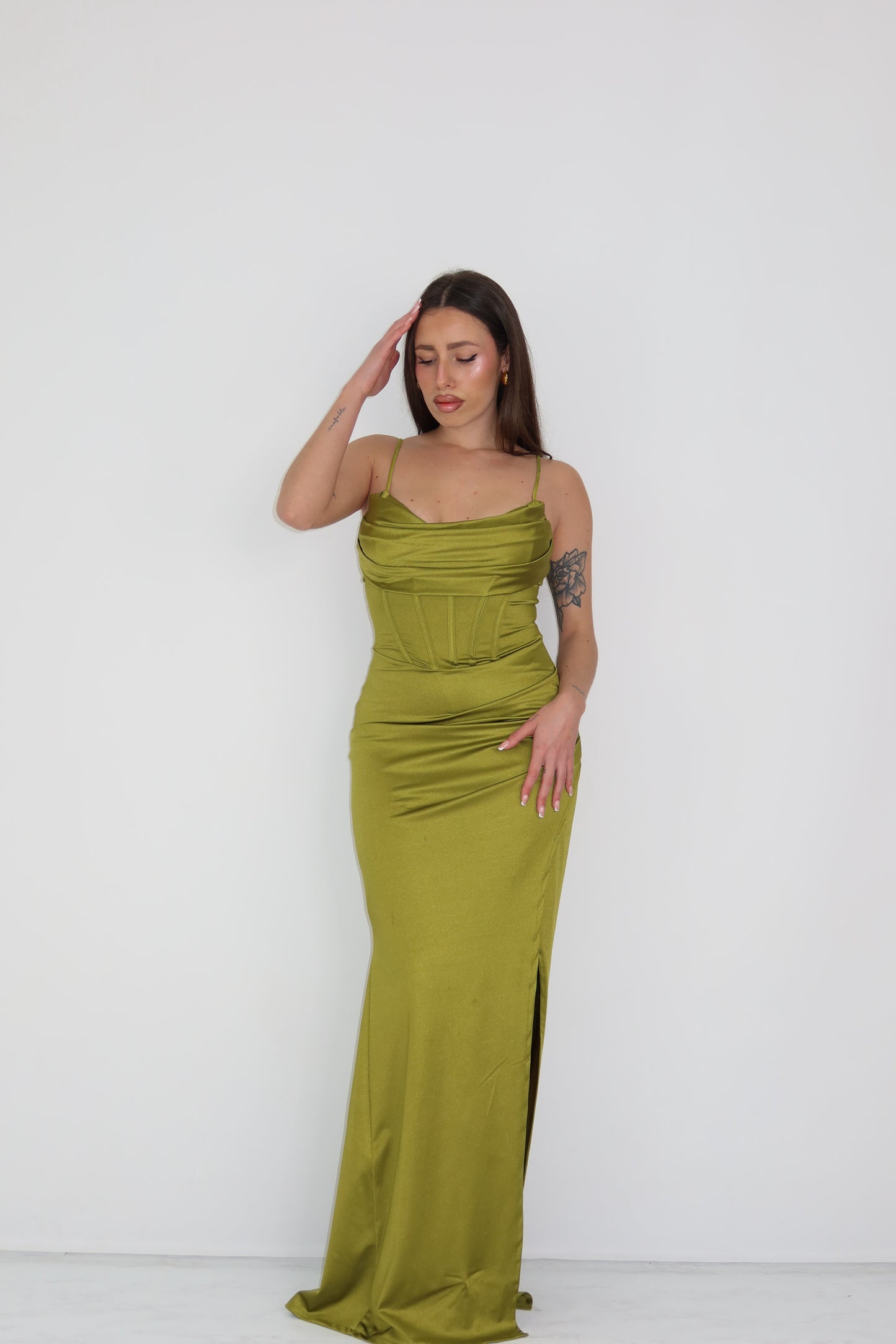 Vestido verde-oliva Eire