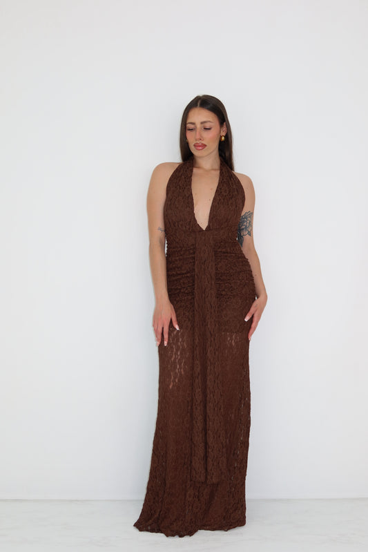 Vestido Zia Marrón