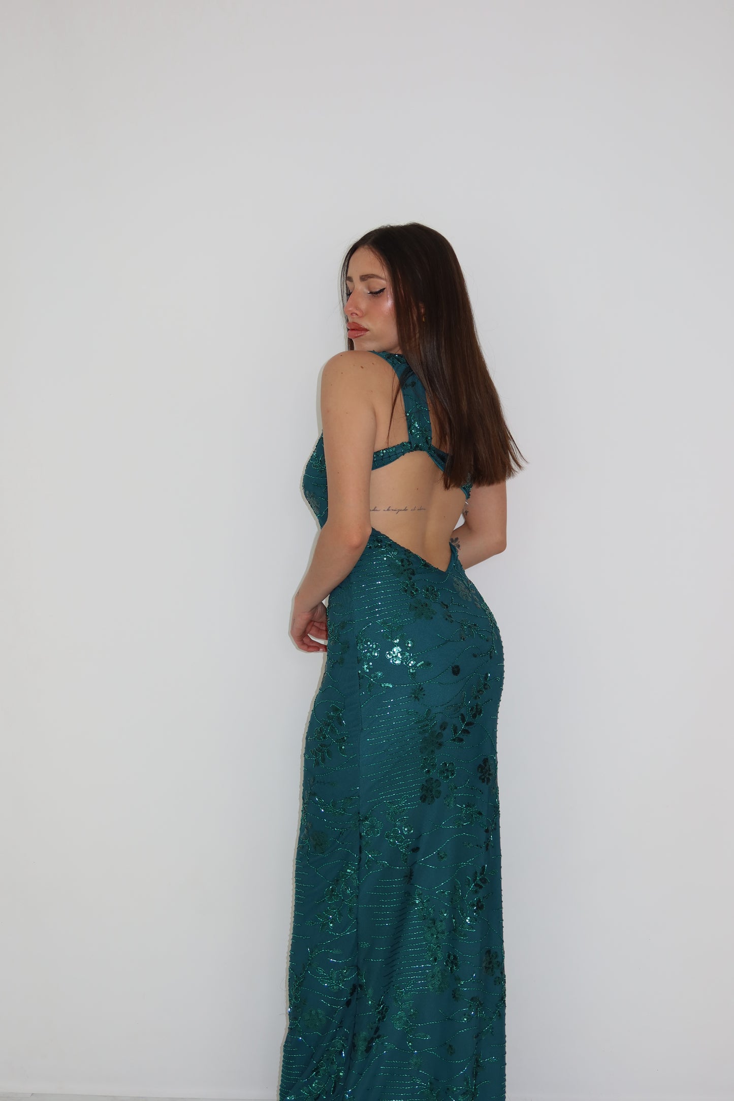 Vestido Aria Verde Botella