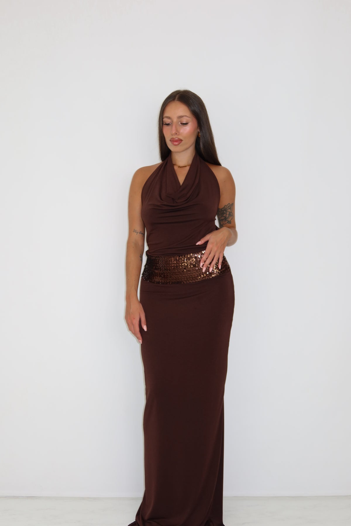 Vestido Elaina Marrón