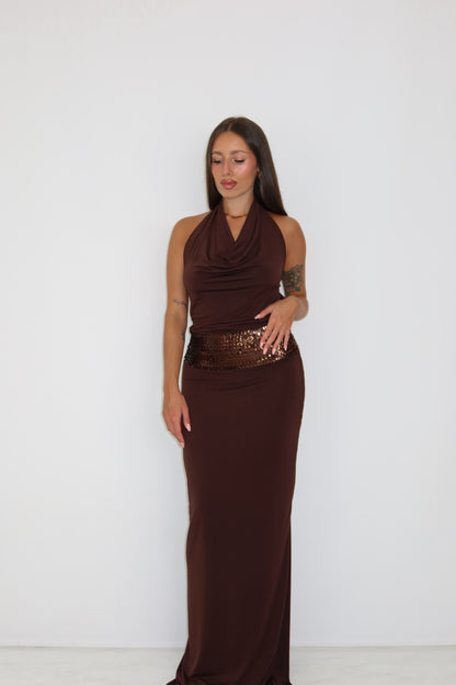 Vestido Elaina Marrón