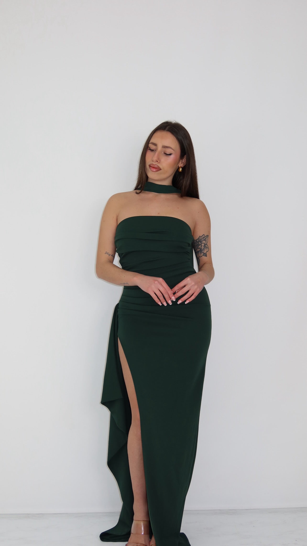 Vestido Rina Verde Botella