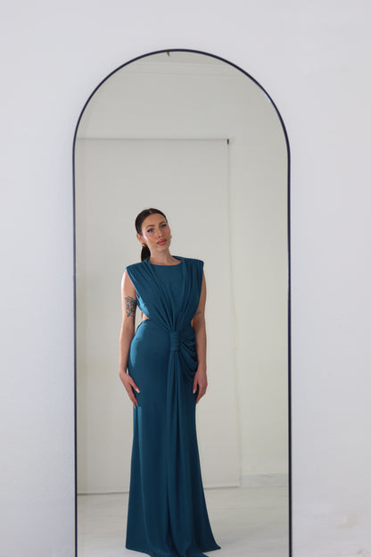 Vestido Romina Azul Petróleo