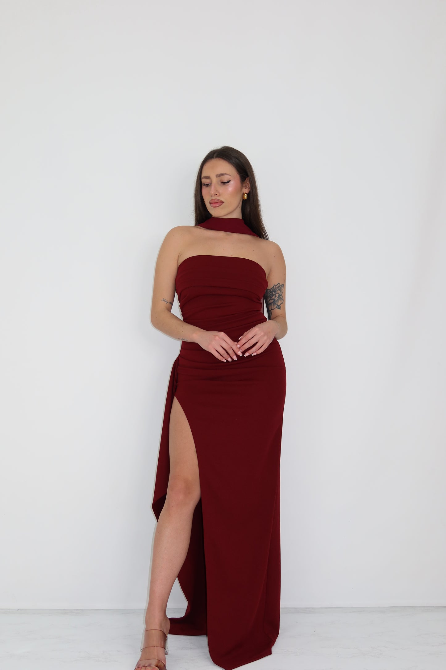 Vestido Rina Granate