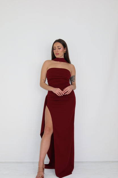 Vestido Rina Granate