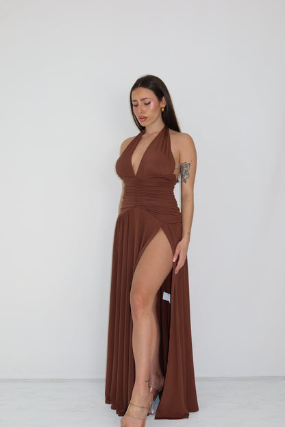 Vestido castanho opala