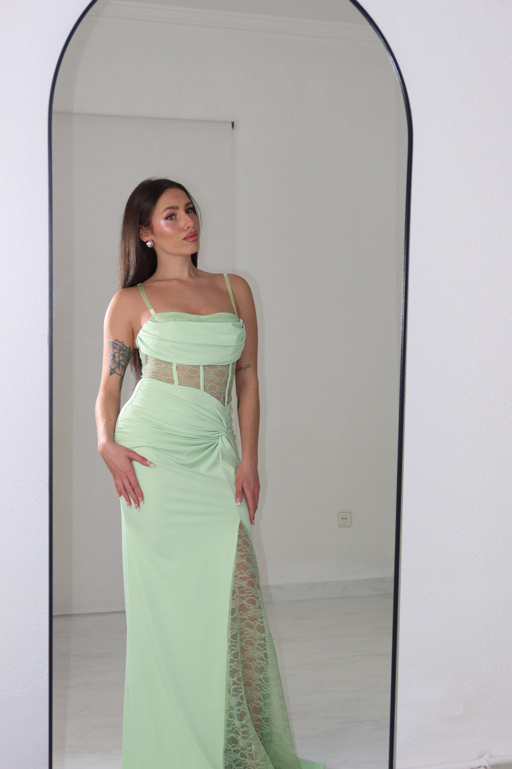 Vestido Ariza Verde Matcha