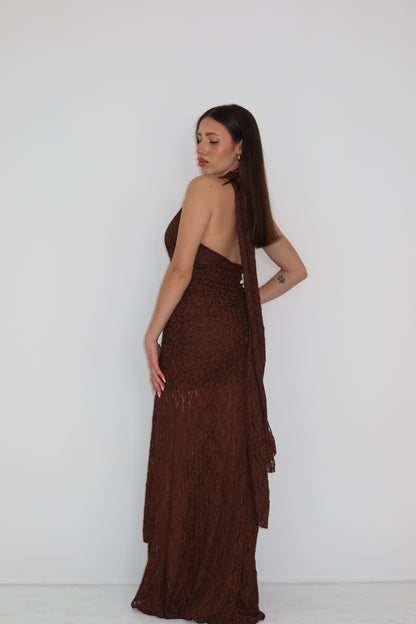 Vestido Zia Marrón