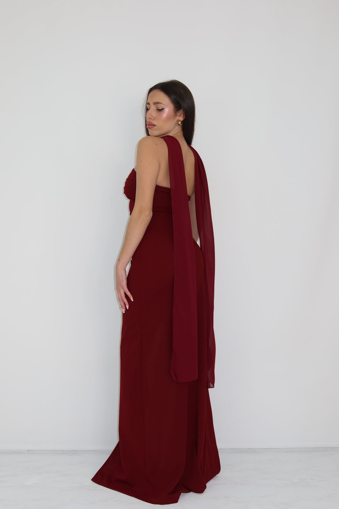 Vestido Rina Granate