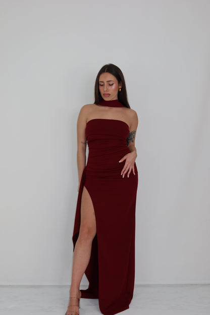 Vestido Rina Granate